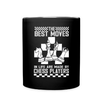Lusitger Schachspieler Spruch I Schach - Tasse einfarbig - Schwarz - Vorne