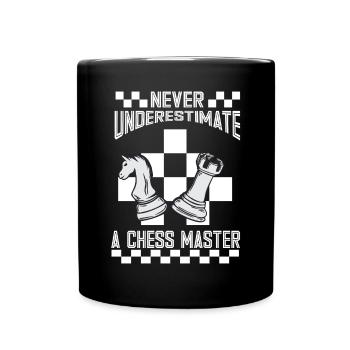 Lusitger Schachspieler Spruch I Schach - Tasse einfarbig - Schwarz - Vorne