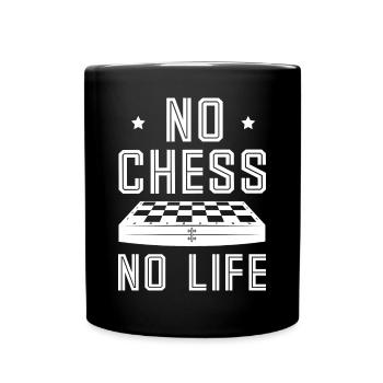 Lusitger Schachspieler Spruch I Schach - Tasse einfarbig - Schwarz - Vorne
