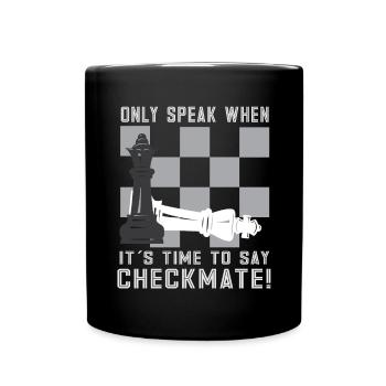 Lusitger Schachspieler Spruch I Schach - Tasse einfarbig - Schwarz - Vorne