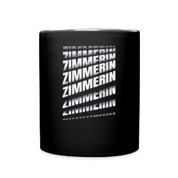 Zimmerer Spruch Zimmerin - Tasse einfarbig - Schwarz - Vorne