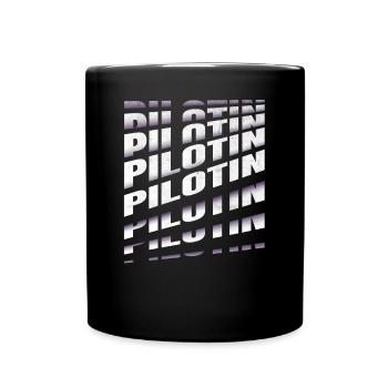 Flugzeug Spruch Pilotin - Tasse einfarbig - Schwarz - Vorne