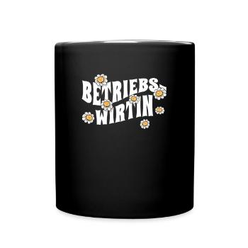 BWL niedliche Blumen Betriebswirtin - Tasse einfarbig - Schwarz - Vorne