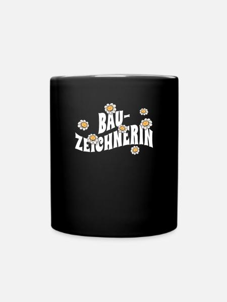 Ingenieur niedliche Blumen Bauzeichnerin - Tasse einfarbig - Schwarz