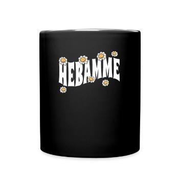 Geburtshelferin niedliche Blumen Hebamme - Tasse einfarbig - Schwarz - Vorne