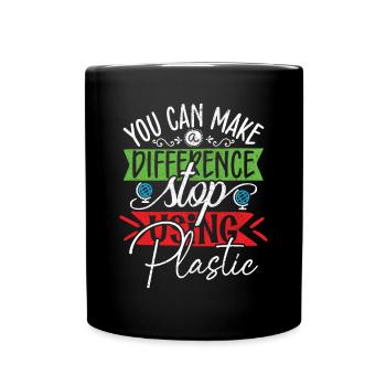 Earth Day Environmentally Friendly Earth Planet Saving - Full Colour Mug - black - Front