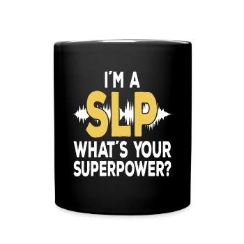 SLP Speechie Sprachpathologe - Tasse einfarbig - Schwarz - Vorne