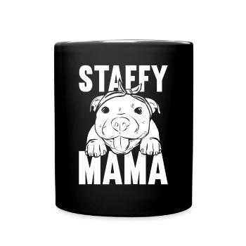 Staffordshire Bullterrier - Tasse einfarbig - Schwarz - Vorne