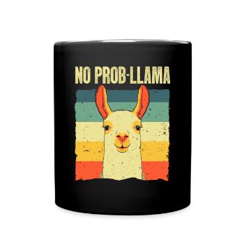 Cool Llama For Men Women No Prob Llama Alpaca Farm - Full Colour Mug - black - Front