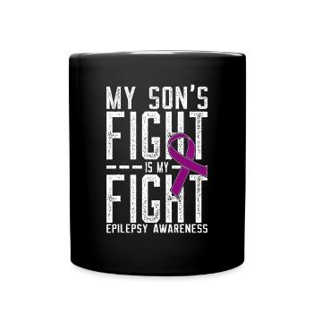 My Son's Fight is My Fight Epilepsy Awareness - Full Colour Mug - black - Front