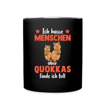Quokka finde ich toll Australien Beuteltier - Tasse einfarbig - Schwarz - Vorne