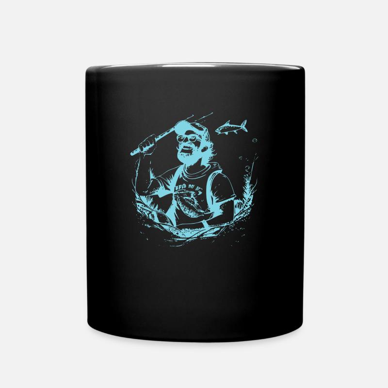 Angler Angeln - Tasse einfarbig - Schwarz