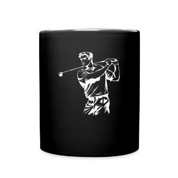 Golf Golfer - Tasse einfarbig - Schwarz - Vorne