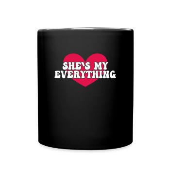 Freund Freundin Paar Spruch - Tasse einfarbig - Schwarz - Vorne