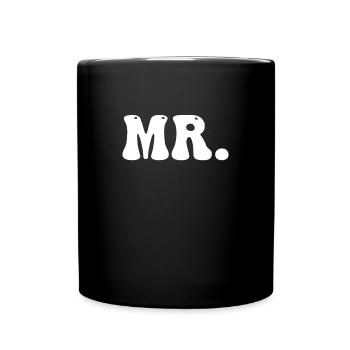 Mr. und Mrs. Partnerlook - Tasse einfarbig - Schwarz - Vorne