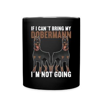 Dobermann Hund - Tasse einfarbig - Schwarz - Vorne