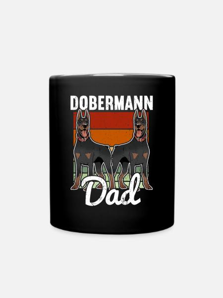 Dobermann Hund - Tasse einfarbig - Schwarz