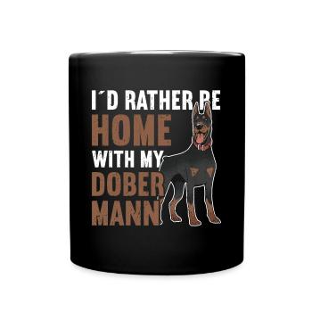 Dobermann Hund Dobermann - Tasse einfarbig - Schwarz - Vorne