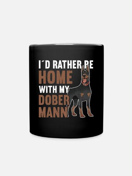 Dobermann Hund Dobermann - Tasse einfarbig - Schwarz