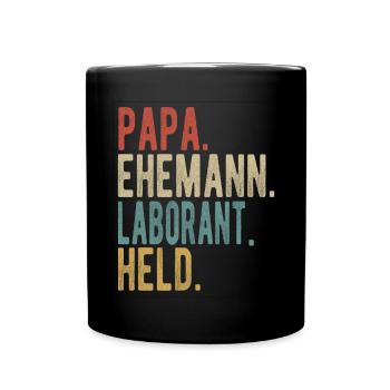 Laborant Papa Ehemann Held - Tasse einfarbig - Schwarz - Vorne