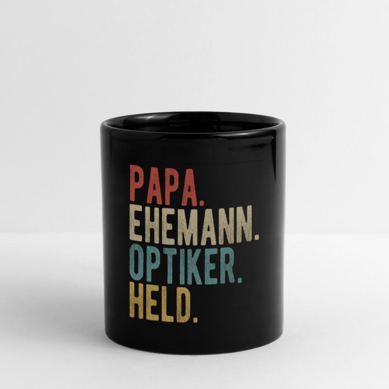 Optiker Papa Ehemann Held Tasse einfarbig