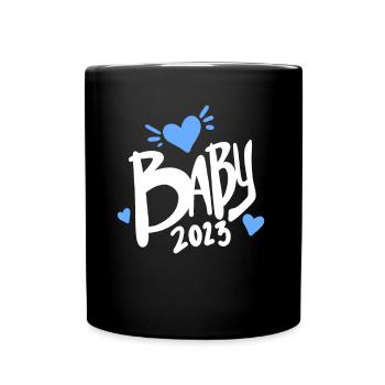 Baby 2023 - Geburt Schwanger 2023 - Baby Junge - Tasse einfarbig - Schwarz - Vorne