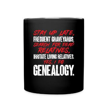Genealogie Ahnenforschung Ahnenforscher - Tasse einfarbig - Schwarz - Vorne