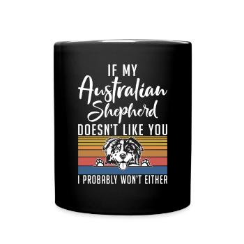 Cadeaux de berger australien - Mug uni - noir - Devant