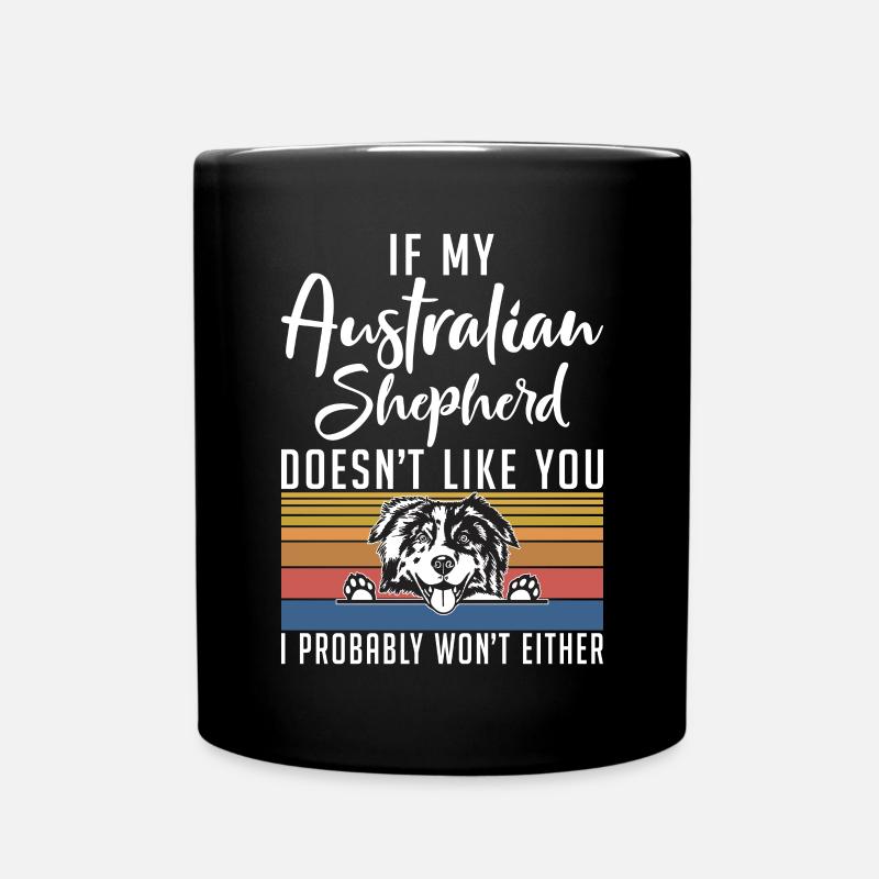 Australian Shepherd Geschenke - Tasse einfarbig - Schwarz