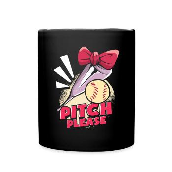 Softball lustig - Tasse einfarbig - Schwarz - Vorne