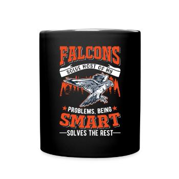 Falke Falkner Turmfalke Falknerei Falkner - Tasse einfarbig - Schwarz - Vorne
