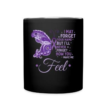Alzheimer-Schmetterling - Tasse einfarbig - Schwarz - Vorne