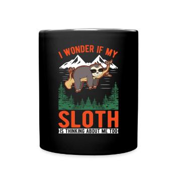 Sloth lover - Full Colour Mug - black - Front
