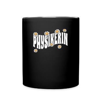 Physik niedliche Blumen Physikerin - Tasse einfarbig - Schwarz - Vorne