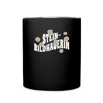 Handwerker niedliche Blumen Steinmetzin - Tasse einfarbig - Schwarz - Vorne