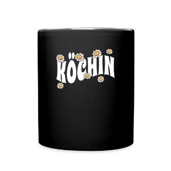 Koch niedliche Blumen Hobby Köchin - Tasse einfarbig - Schwarz - Vorne