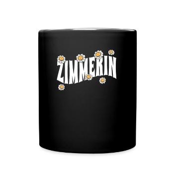 Zimmerer niedliche Blumen Zimmerin - Tasse einfarbig - Schwarz - Vorne