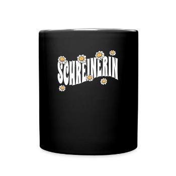 Schreiner niedliche Blumen Schreinerin - Tasse einfarbig - Schwarz - Vorne