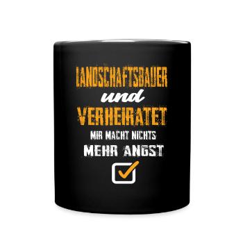 Landschaftsbauer und Verheiratet - Tasse einfarbig - Schwarz - Vorne