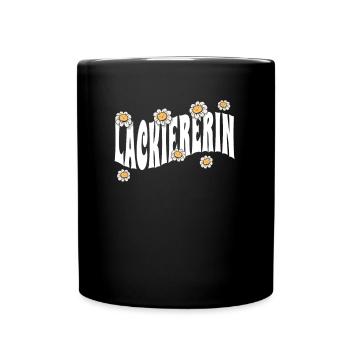 Maler Anstreicher niedliche Blumen Lackiererin - Tasse einfarbig - Schwarz - Vorne
