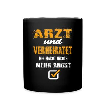 Arzt und Verheiratet - Tasse einfarbig - Schwarz - Vorne