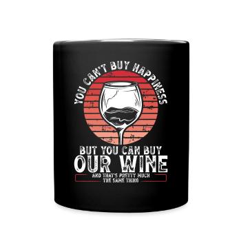 Glück Kann Man Nicht Kaufen Außer Wein - Tasse einfarbig - Schwarz - Vorne