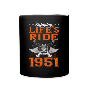 Enjoying Life's Ride Since 1951 Motorcycle 72th - Tasse einfarbig - Schwarz - Vorne