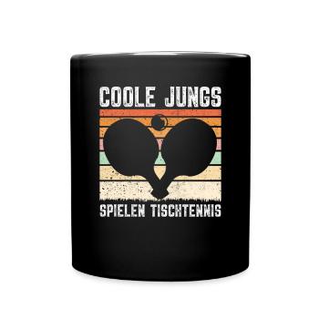Coole Jungs spielen Tischtennis Geschenkidee - Tasse einfarbig - Schwarz - Vorne