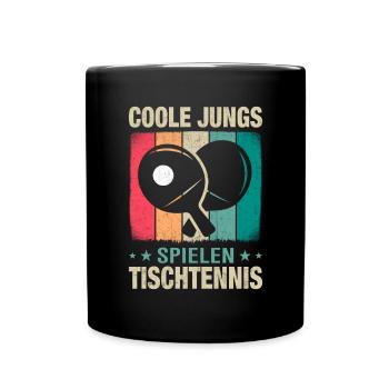 Coole Jungs spielen Tischtennis - Tasse einfarbig - Schwarz - Vorne