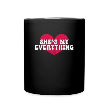 Freund Freundin Paar Spruch - Tasse einfarbig - Schwarz - Vorne
