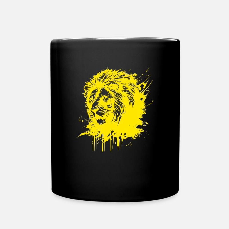 Löwe Löwenkopf - Tasse einfarbig - Schwarz