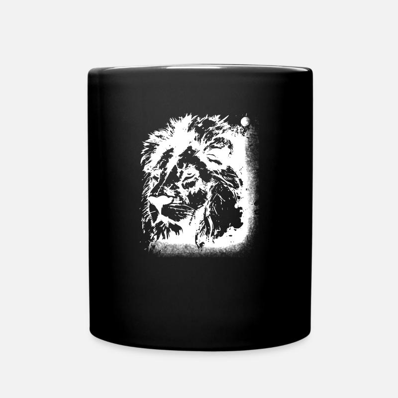 Tête de lion - Mug uni - noir