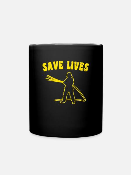 Feuerwehr Spruch - Tasse einfarbig - Schwarz