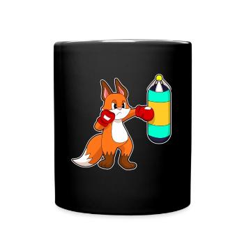 Fox Boxer Punching Bag Boxing - Full Colour Mug - black - Front